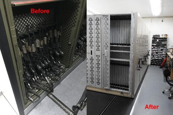 Mobile Weapon Rack Before and After