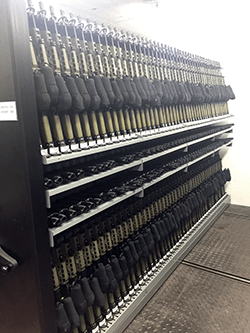 Combat Weapon Storage Systems - High Density Mobile Weapon Shelving System