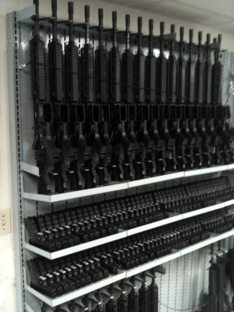 Weapon Shelving Double Tier Rifle and Pistol Storage