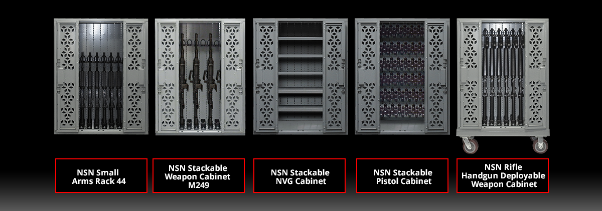 44 Inch NSN Weapon Racks - Military Stackable Weapon Rack Storage