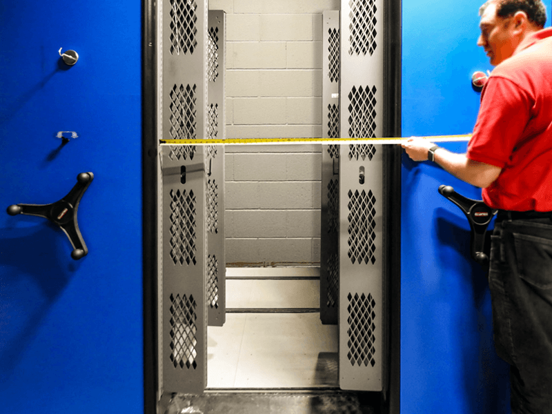 Bi-Fold Doors Restrict Aisle Access High Density Weapon Storage