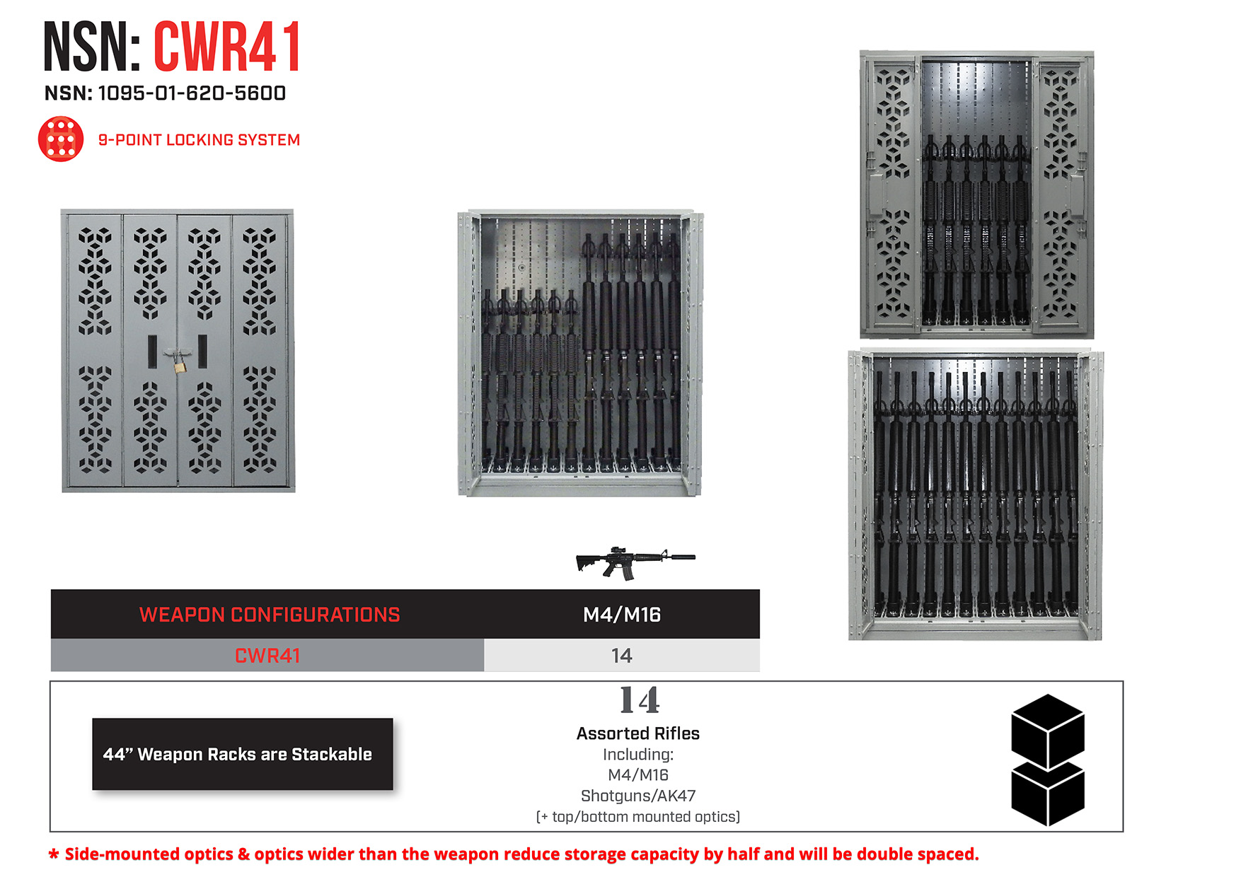 NSN CWR40 - NSN: 1095-01-620-5234 - Rifle Weapon Rack