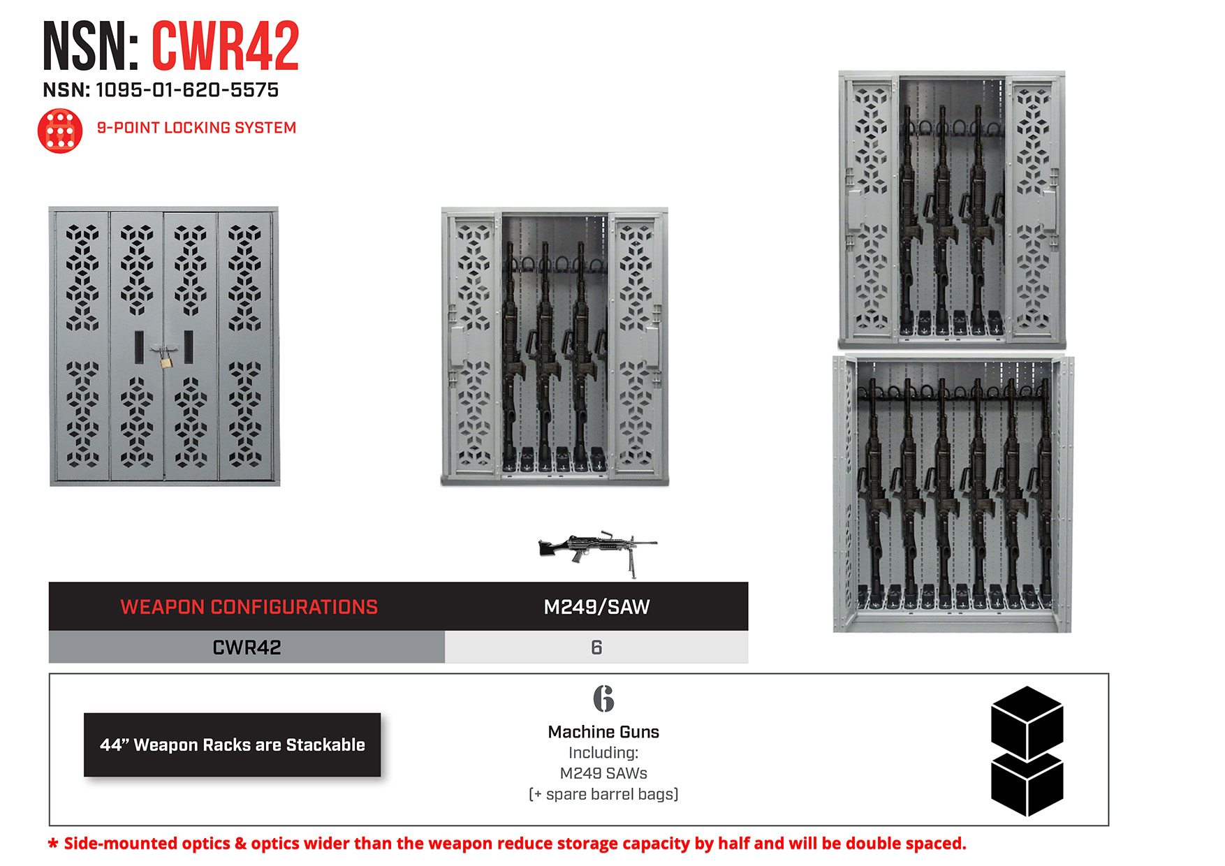 Combat NSN Weapon Rack - CWR42 - NSN - 1095-01-620-5575