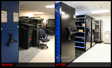 Combat Mobile Weapon Storage System Before After - Rolling Weapon Storage