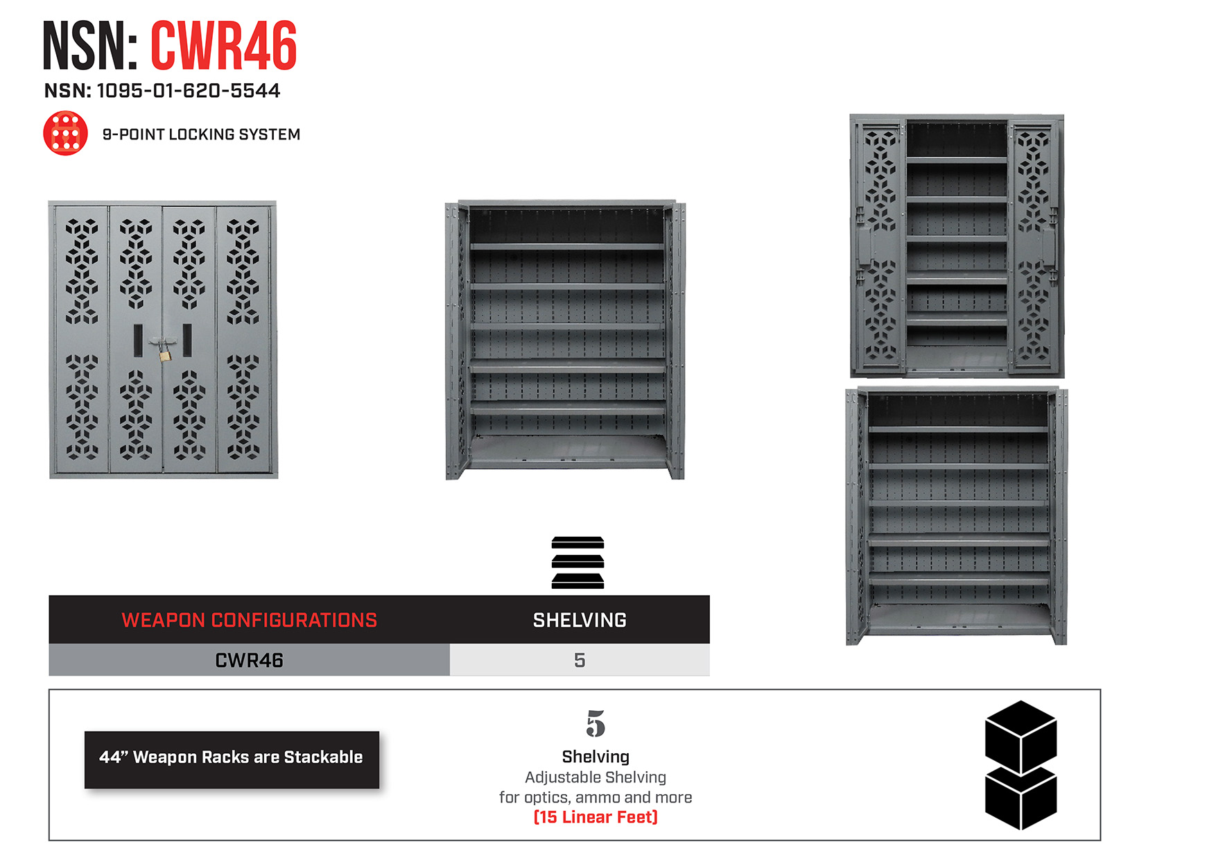 Combat NSN Weapon Rack - CWR46 - NSN - 1095-01-620-5544